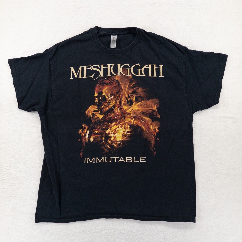 Gildan Mens Meshuggah Immutable T-Shirt XL Black Metal Band Graphic Tee *